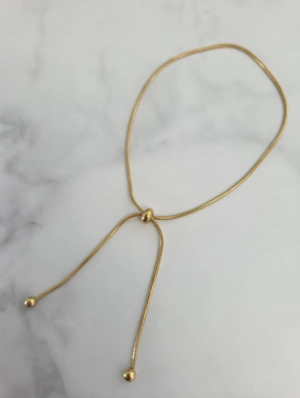 Stainless Steel ​Minimalist Gold Tone Adjustable Slider Ankle Bracelet